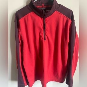 Nike Golf Red Burgundy 1/4 Zip Pullover Sweater Sz L‎